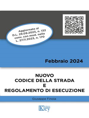cover image of Nuovo codice della strada e regolamento di esecuzione 2024